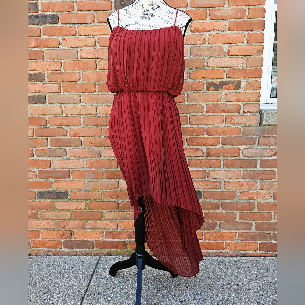 ✨New BCBGeneration Burnt Orange| Hi-Low| Pleated Dress